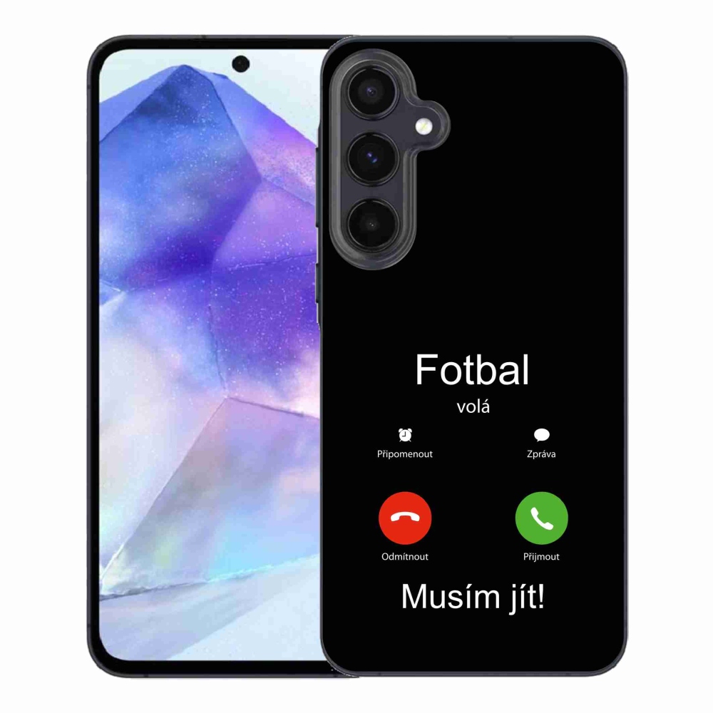 Gélový kryt mmCase na Samsung Galaxy A55 5G - futbal volá čierne pozadie