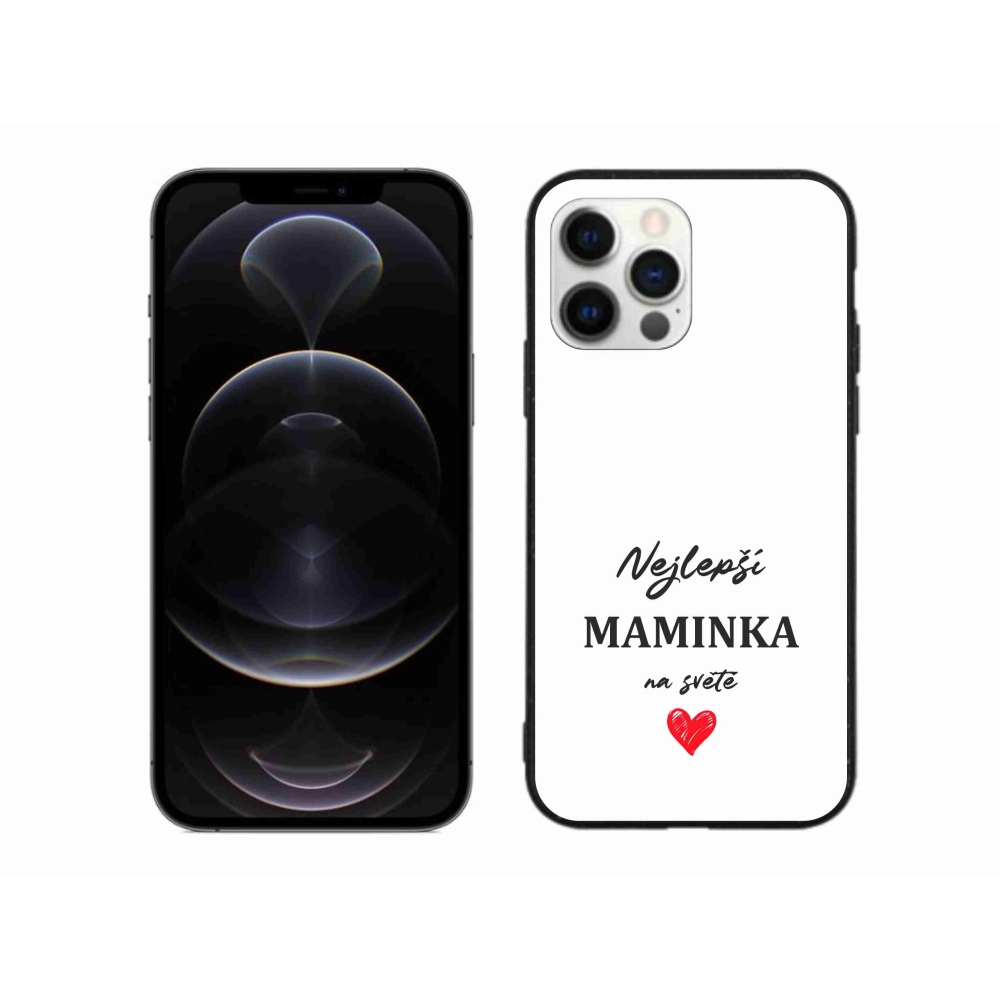 Gélový kryt mmCase na iPhone 12 Pro Max - najlepšia mamička 1 biele pozadie