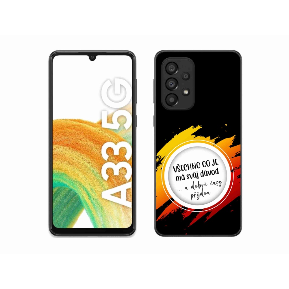 Gélový kryt mmCase na Samsung Galaxy A33 5G - citát 3 čierne pozadie