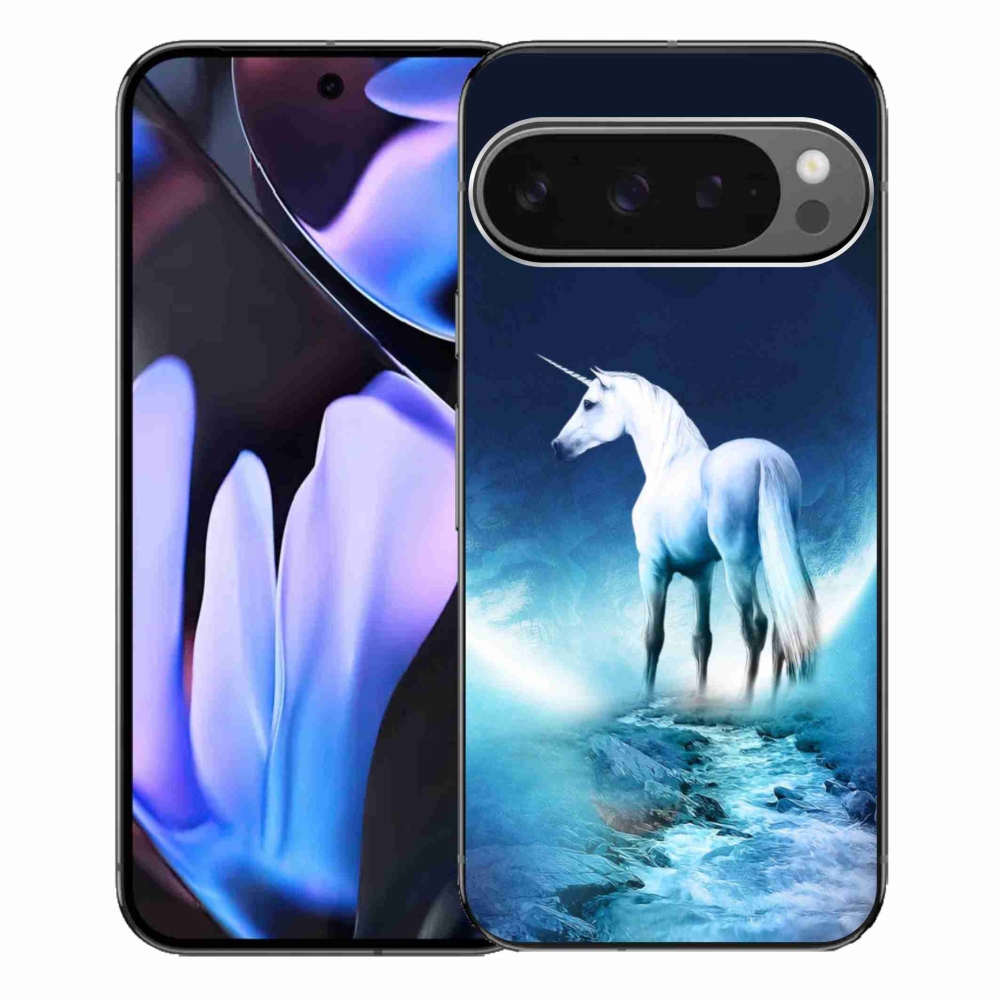 Gélový kryt mmCase na Google Pixel 9 Pro XL - biely jednorožec