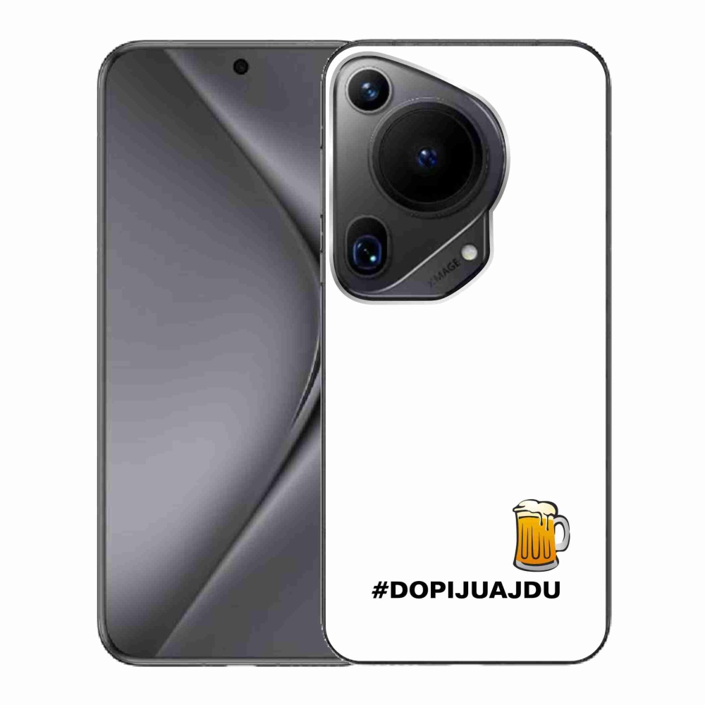 Gélový kryt mmCase na Huawei Pura 70 Ultra - pivný motív 1 biele pozadie
