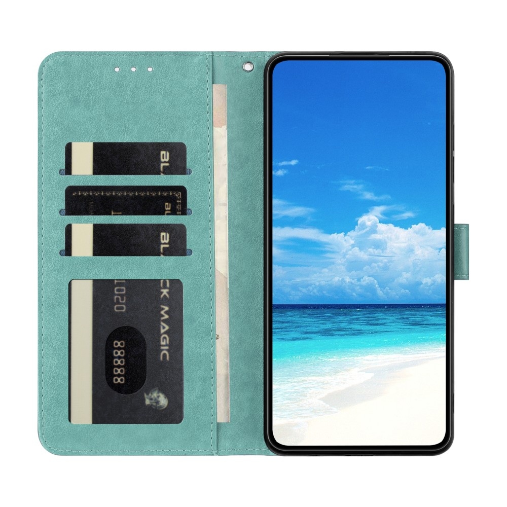Floral Butterfly knižkové puzdro na Xiaomi Redmi A5 (171.7x77.8x8.3mm) - modrozelené