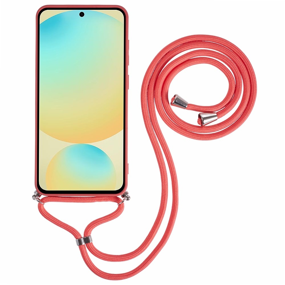 Lining gélový obal so šnúrkou na Samsung Galaxy S25 FE - vínový