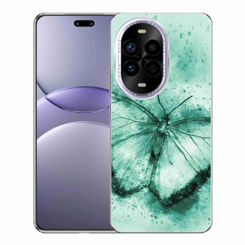 Gélový kryt mmCase na Huawei Nova 13 Pro 5G - zelený motýľ