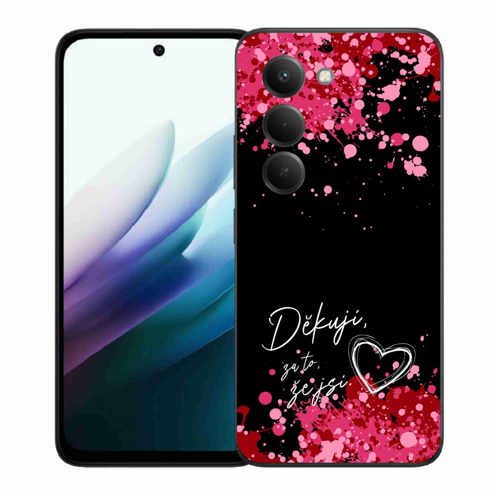 Gélový kryt mmCase na Xiaomi Redmi 15 4G/5G (171mm) - zamilovaný text 2 čierne pozadie