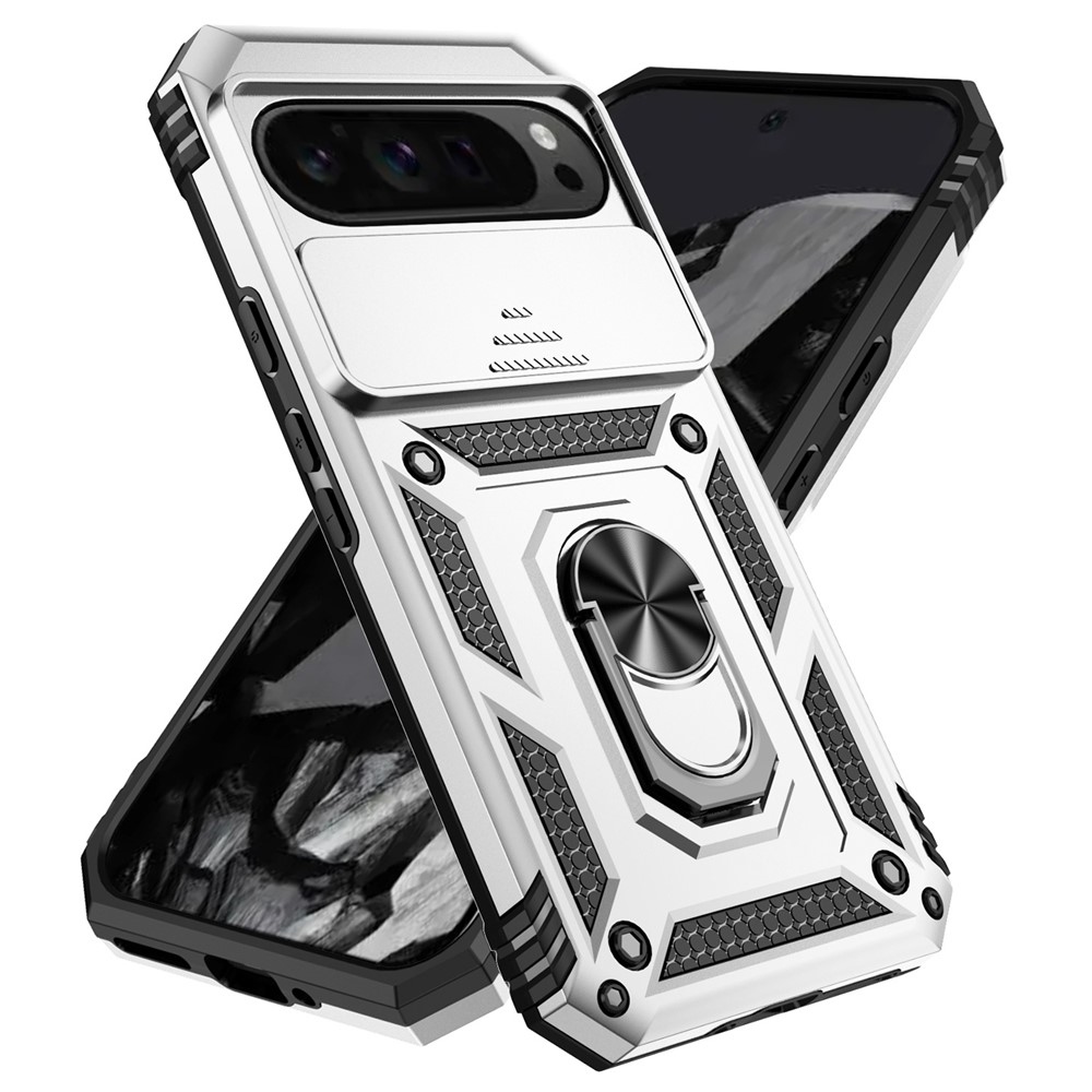 Ring odolný kryt na Google Pixel 10 Pro XL/Pixel 9 Pro XL - strieborný