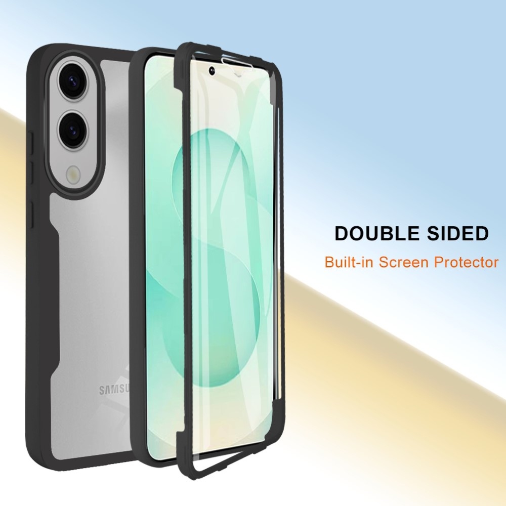 Acryl gélový obal s rámčekom pre ochranou displeja na Samsung Galaxy S25 Edge - čierny