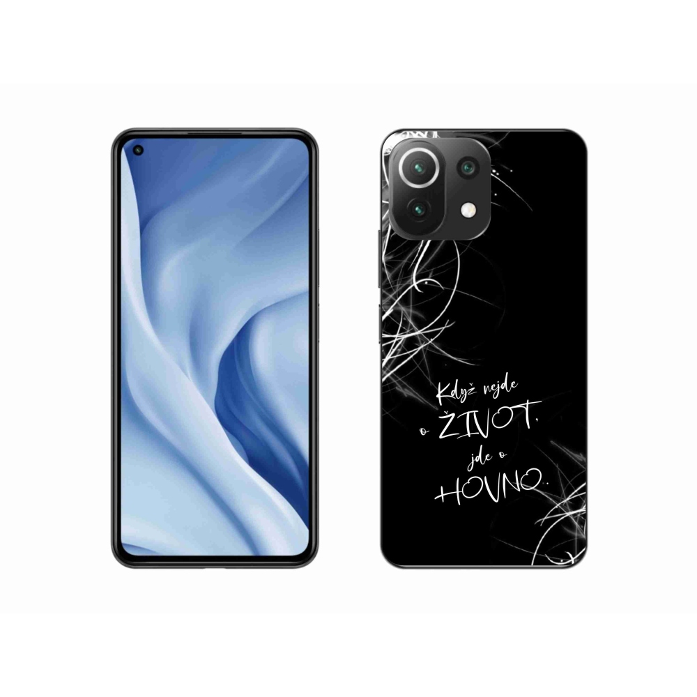 Gélový kryt mmCase na Xiaomi Mi 11 Lite 4G/5G - vtipný text 16 čierne pozadie
