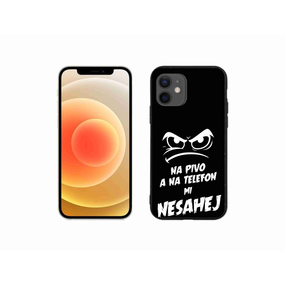 Gélový kryt mmCase na iPhone 12 mini - pivný motív 2 čierne pozadie