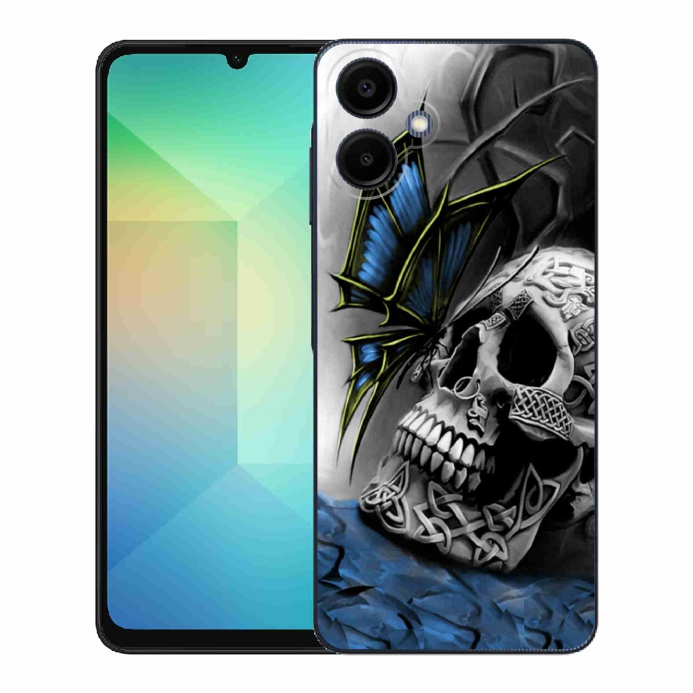 Gélový kryt mmCase na Samsung Galaxy A06 4G - motýľ a lebka