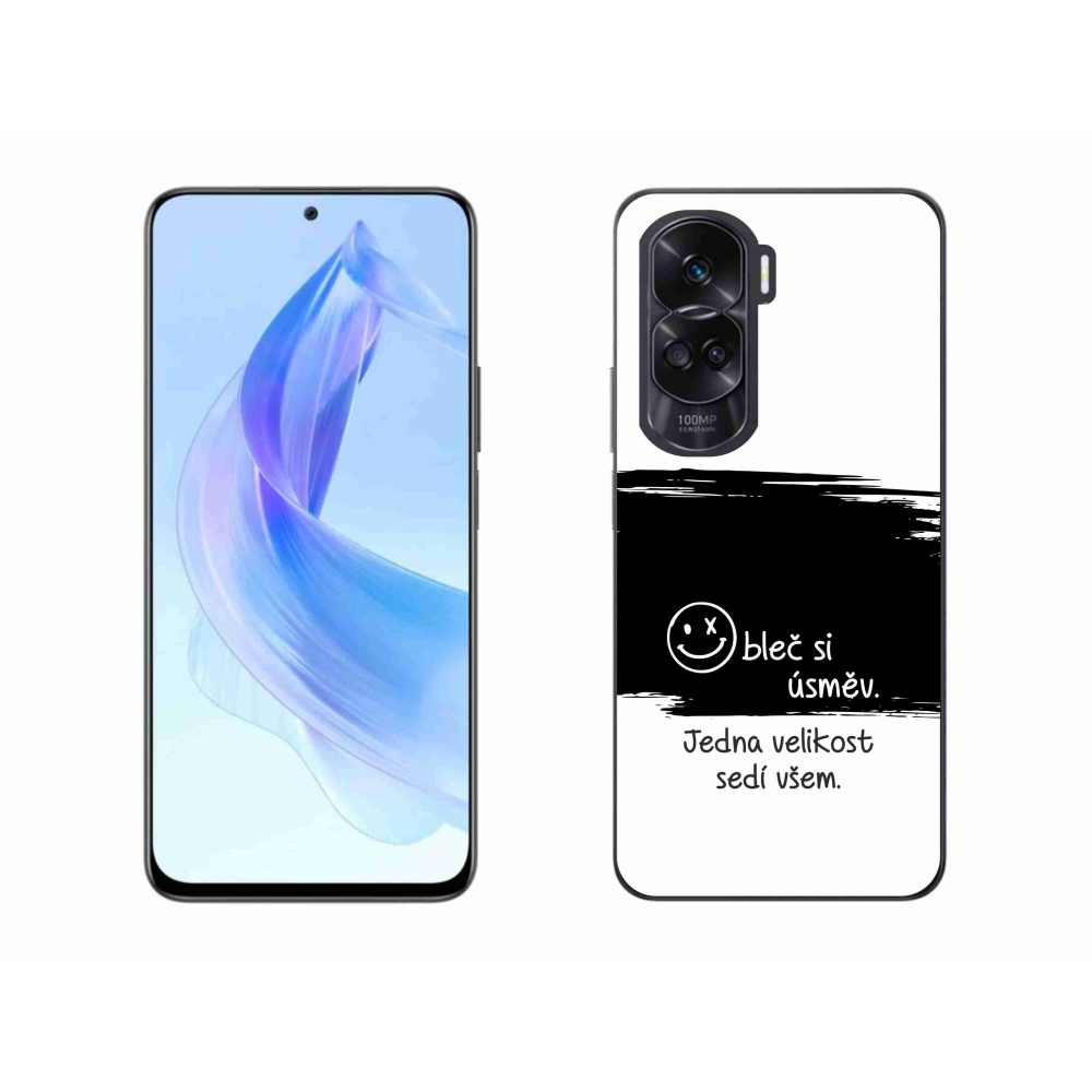 Gélový kryt mmCase na Honor 90 Lite - vtipný text 8 čiernobiele pozadie