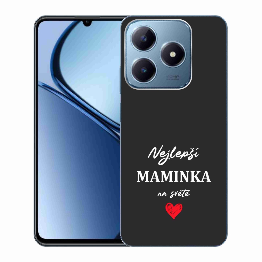 Gélový kryt mmCase na Realme C63 - najlepšia mamička 1 čierne pozadie