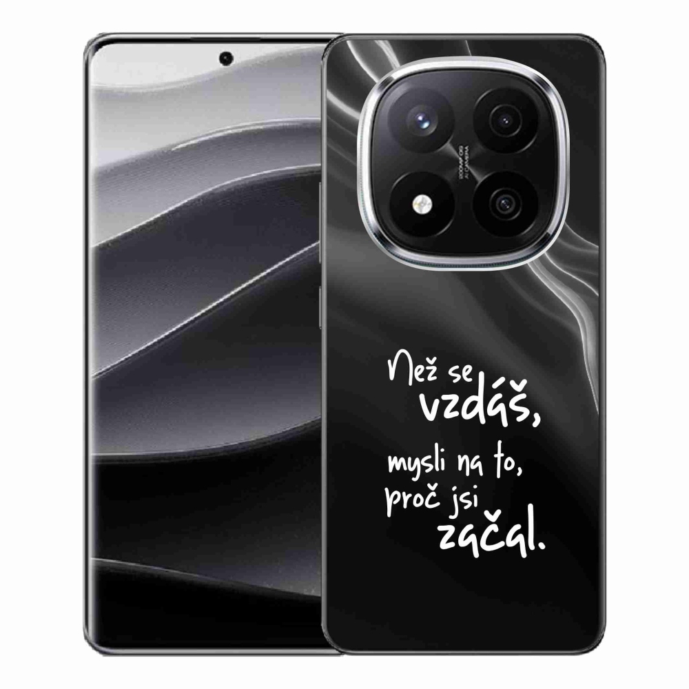 Gélový kryt mmCase na Xiaomi Redmi Note 14 Pro+ 5G - citát 2 čierne pozadie