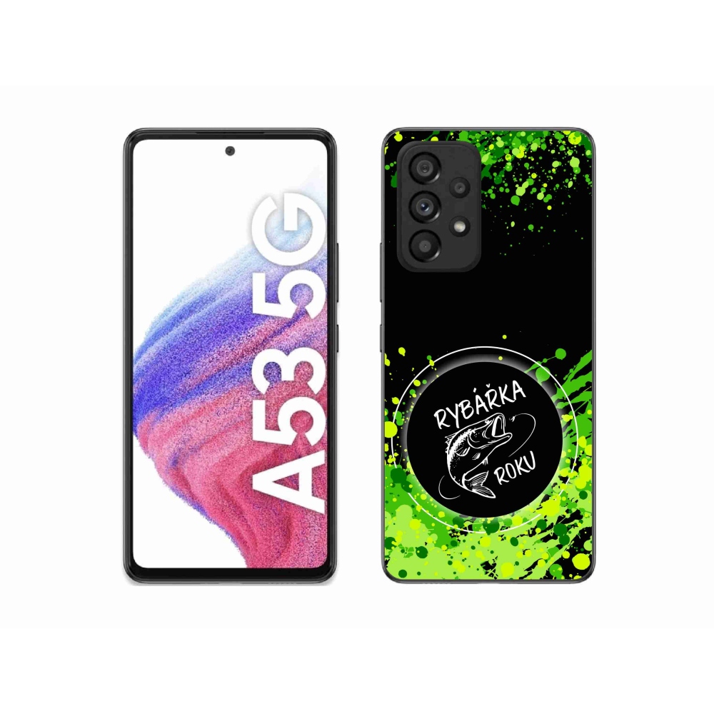 Gélový kryt mmCase na Samsung Galaxy A53 5G - rybárka roku čierne pozadie