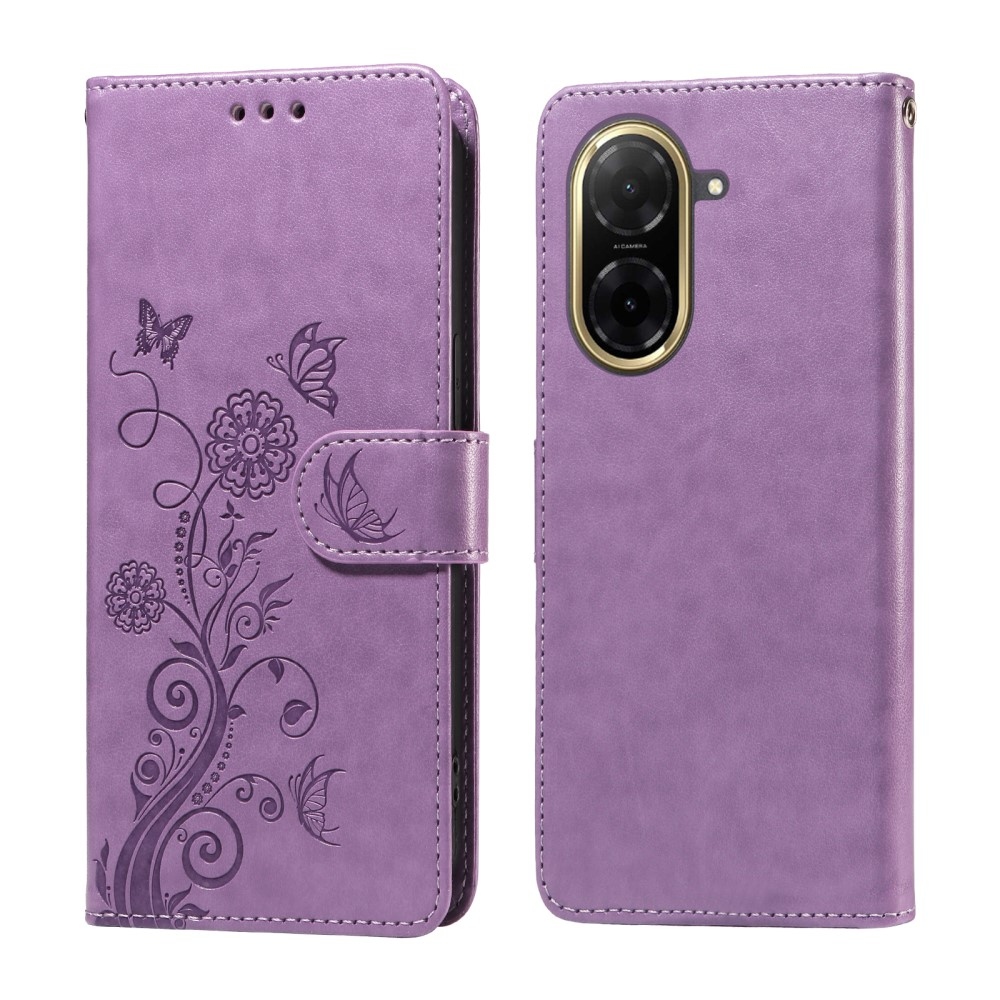 Flowery knižkové púzdro na Xiaomi Redmi A5 - fialové