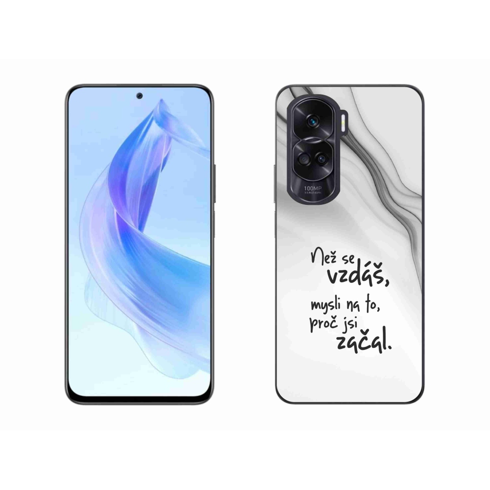 Gélový kryt mmCase na Honor 90 Lite - citát 2 biele pozadie