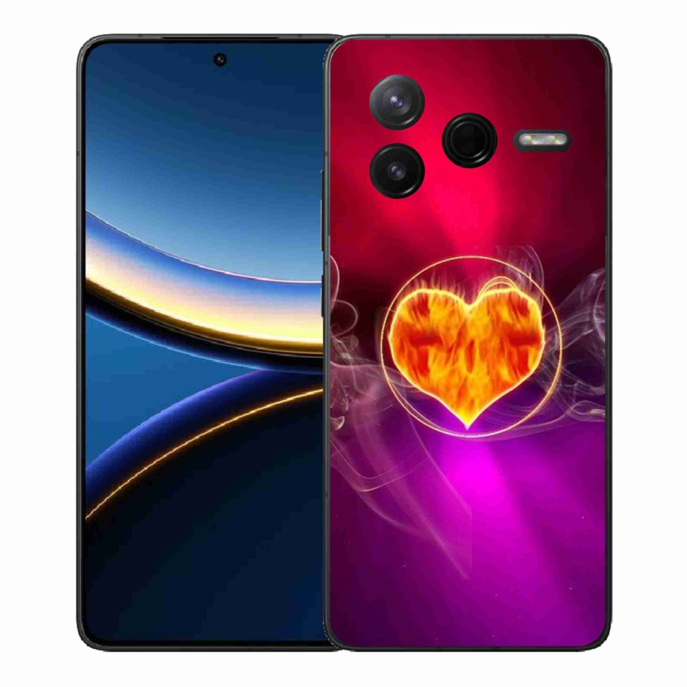 Gélový kryt mmCase na Xiaomi Poco F7 Pro - ohnivé srdce