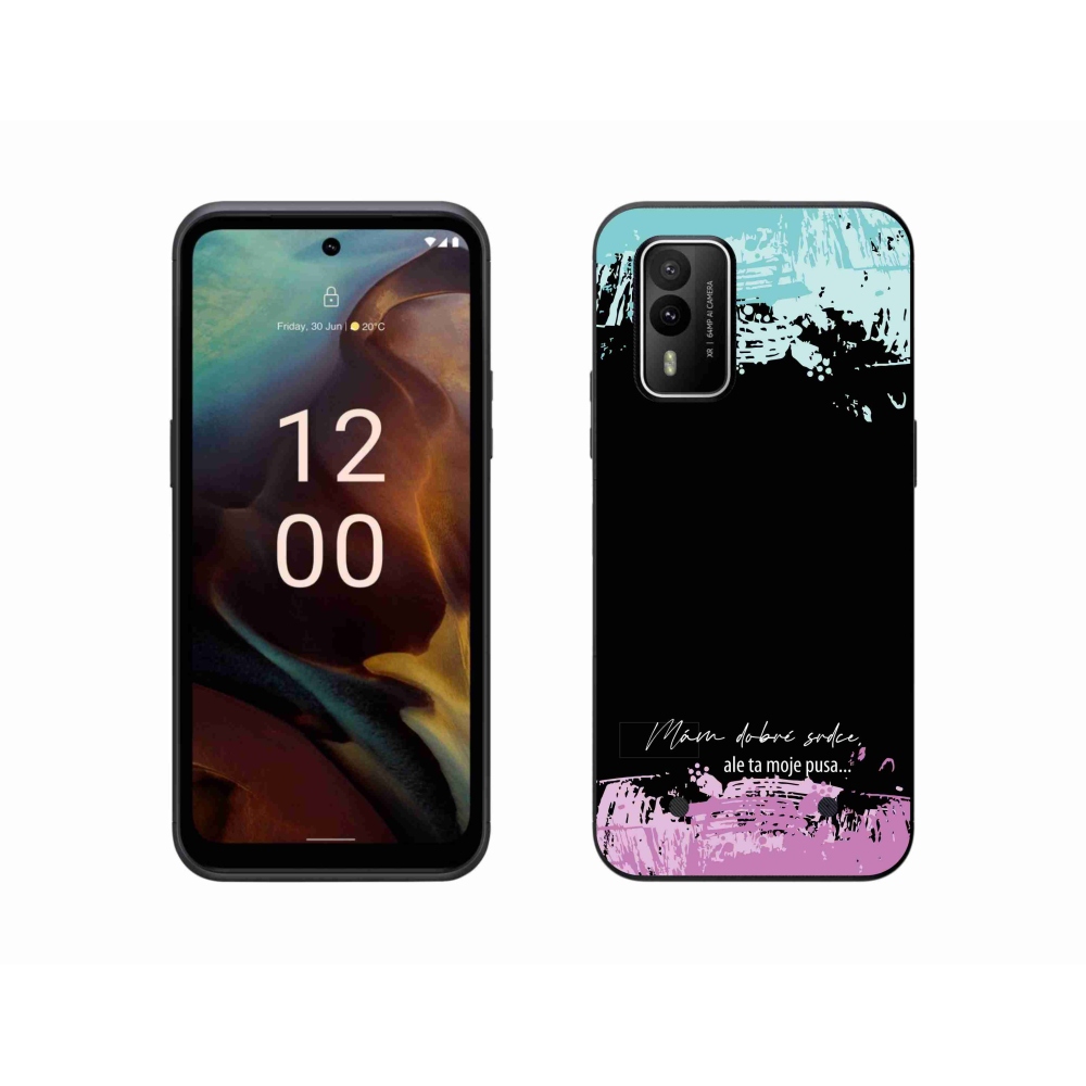 Gélový kryt mmCase na Nokia XR21 - vtipný text 3 čierne pozadie