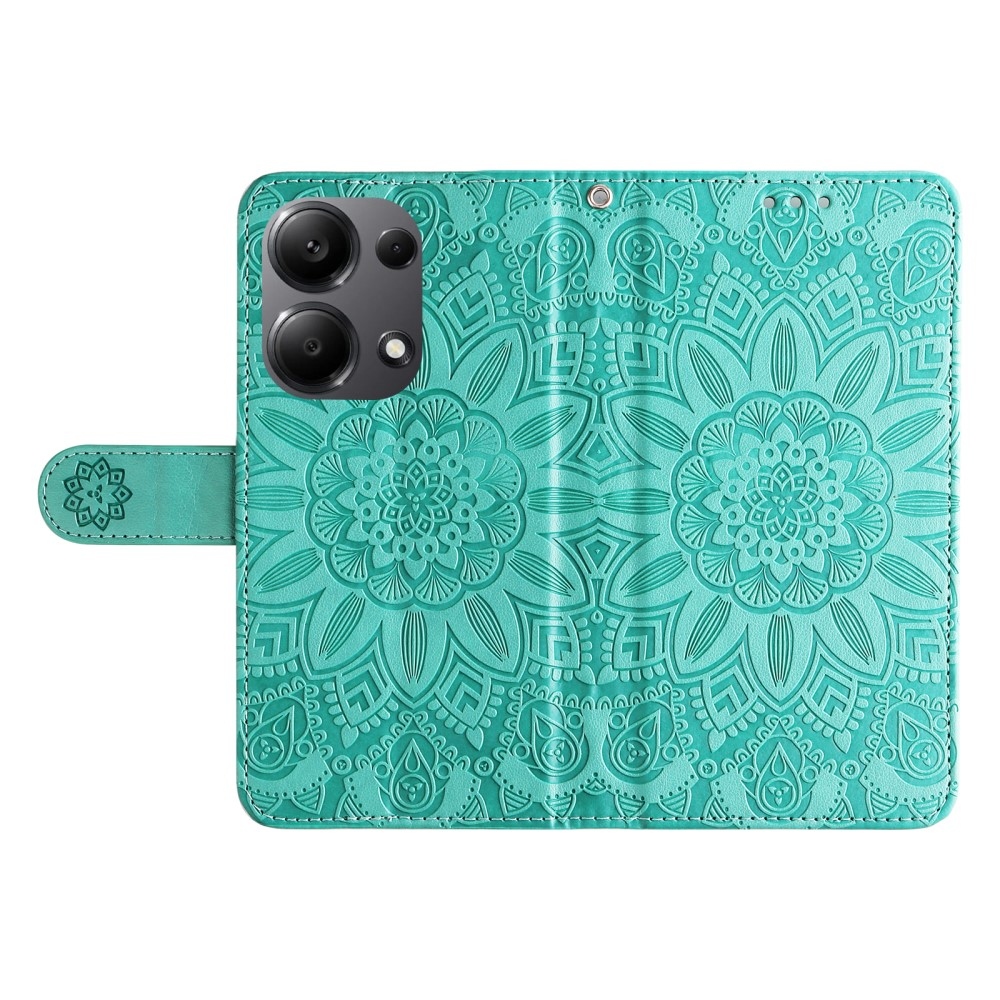 Sunflower knižkové púzdro na Xiaomi Redmi Note 14S/Note 13 Pro 4G/Poco M6 Pro - modrozelené
