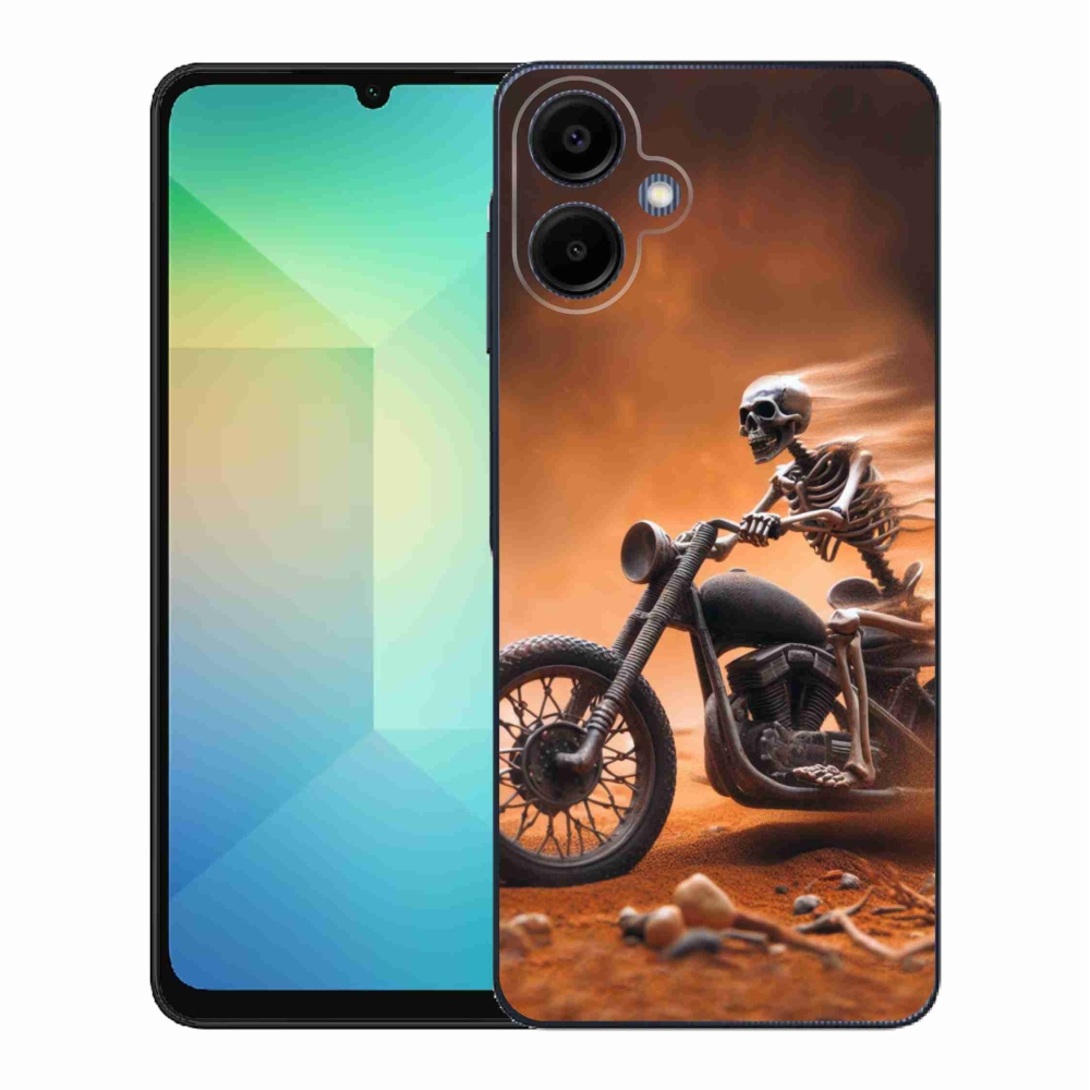Gélový kryt mmCase na Samsung Galaxy A06 4G - kostra na motorke