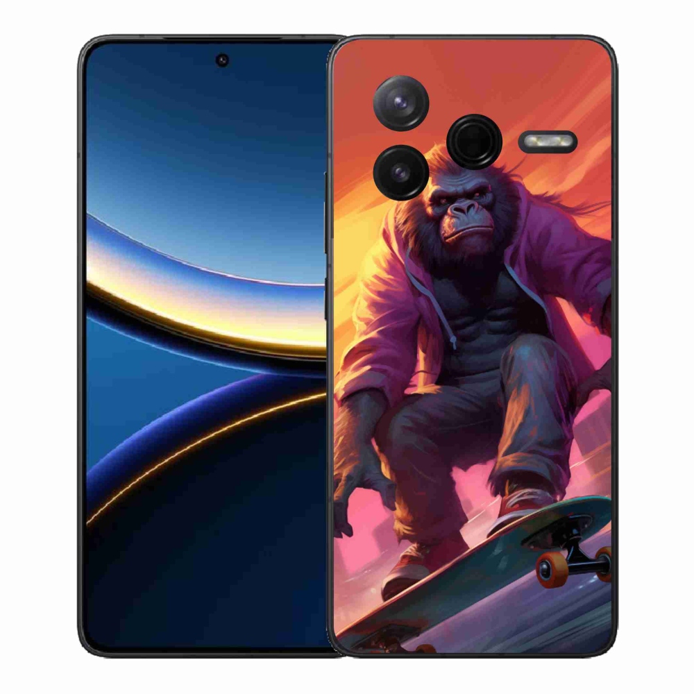Gélový kryt mmCase na Xiaomi Poco F7 Pro - gorila na skateboarde