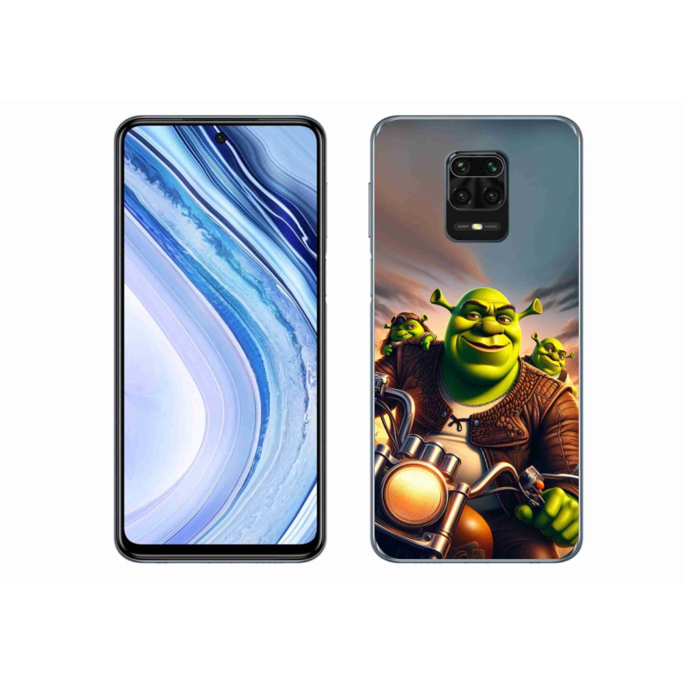 Gélový kryt mmCase na Xiaomi Redmi Note 9S - shrek na motorke