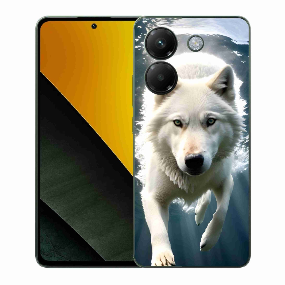 Gélový kryt mmCase na Xiaomi Poco M7 Pro 5G - biely vlk