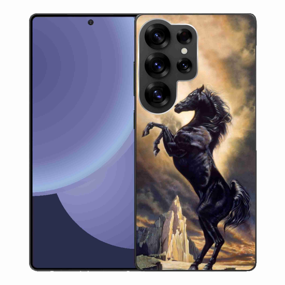 Gélový kryt mmCase na Samsung Galaxy S25 Ultra - čierny kreslený kôň