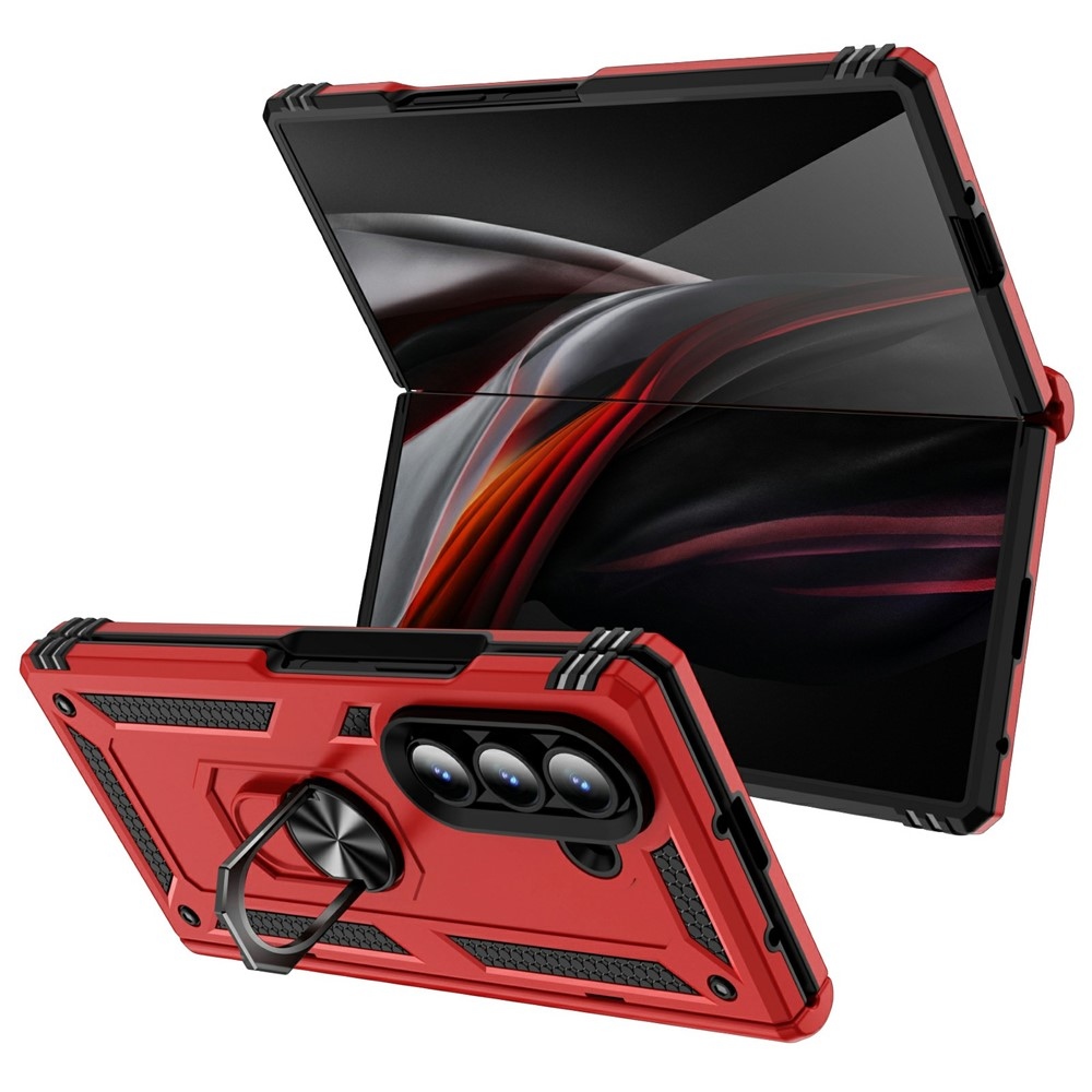 Ring odolný kryt na Samsung Galaxy Z Fold7 5G - červený