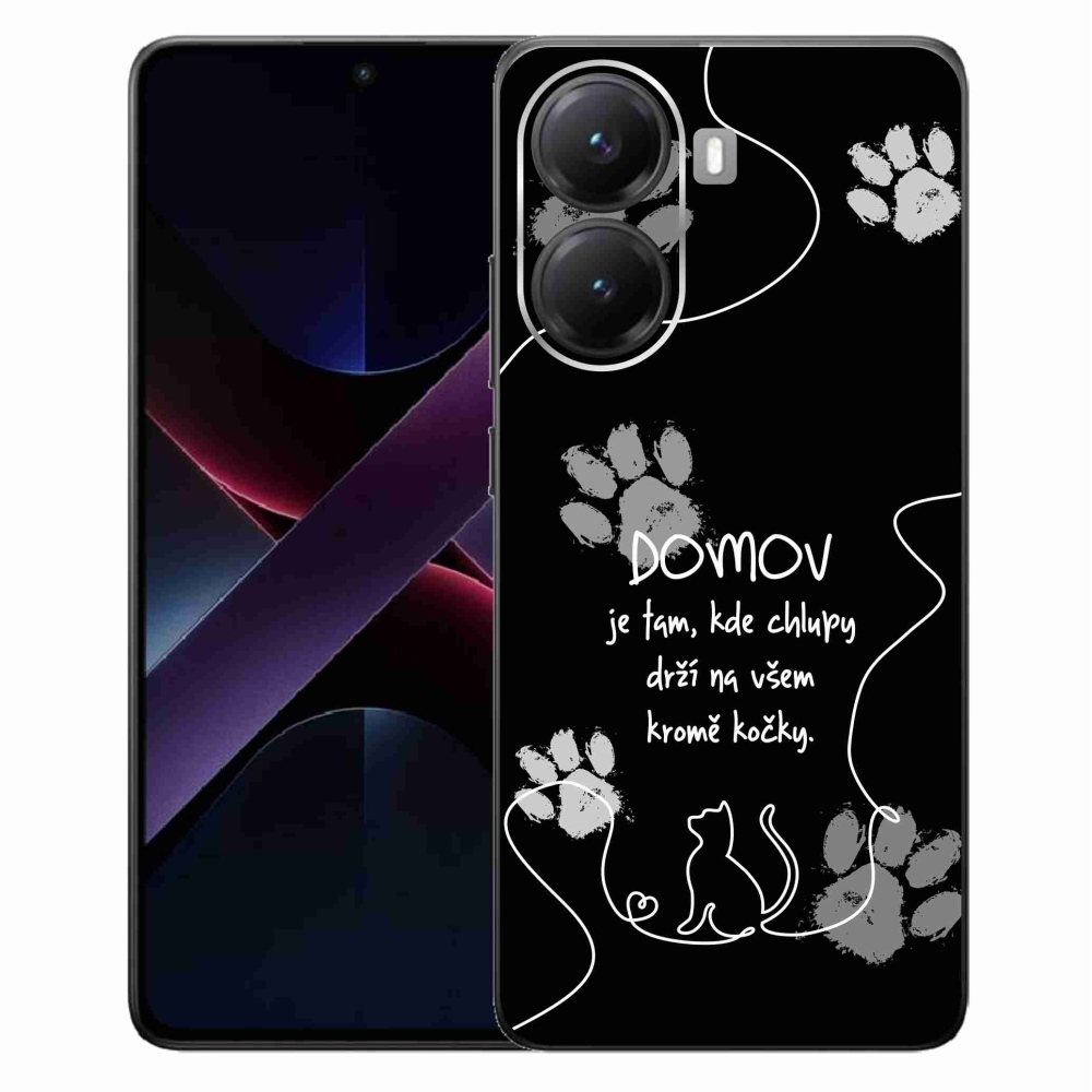 Gélový kryt mmCase na Xiaomi Poco X7 Pro 5G - mačacie motív čierne pozadie