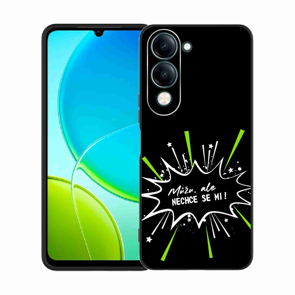 Gélový kryt mmCase na Vivo Y29s 5G - vtipný text 11 čierne pozadie