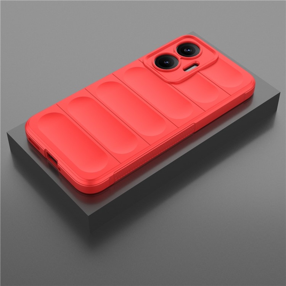 Rugg odolný gélový obal na Xiaomi Poco F7 5G - červený