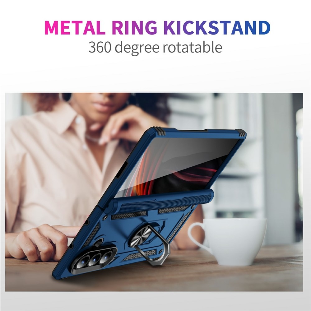 Ring odolný kryt na Samsung Galaxy Fold7 5G - modrý