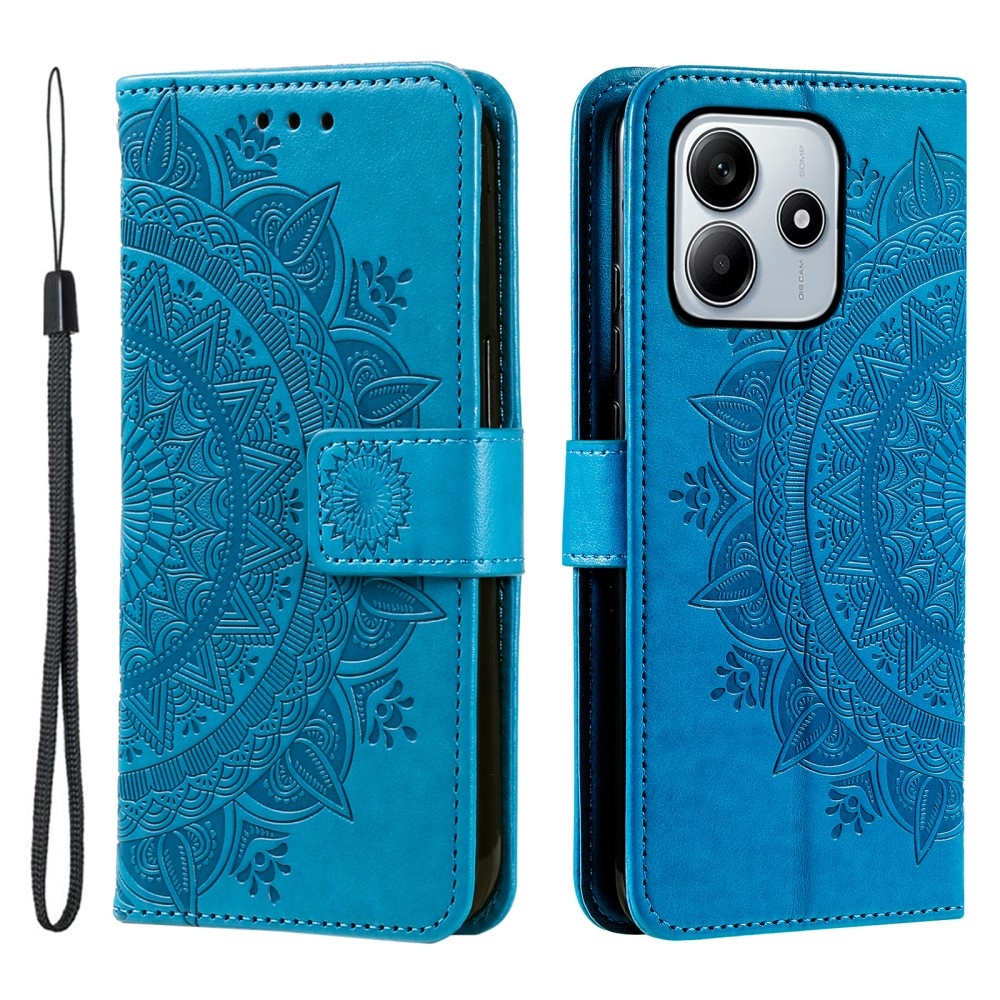 Mandala knižkové púzdro na Xiaomi Redmi Note 14 5G - modré