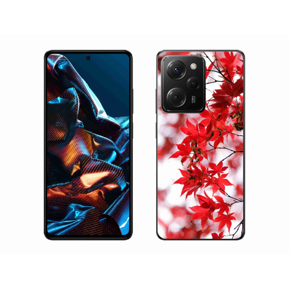 Gélový kryt mmCase na Xiaomi Poco X5 Pro 5G - červené listy