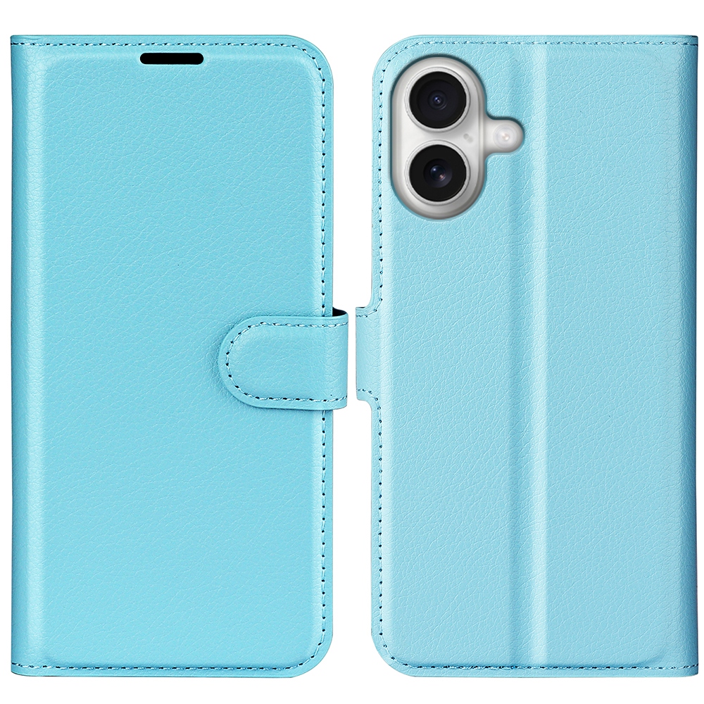 Litchi knižkové púzdro na iPhone 17 - modré