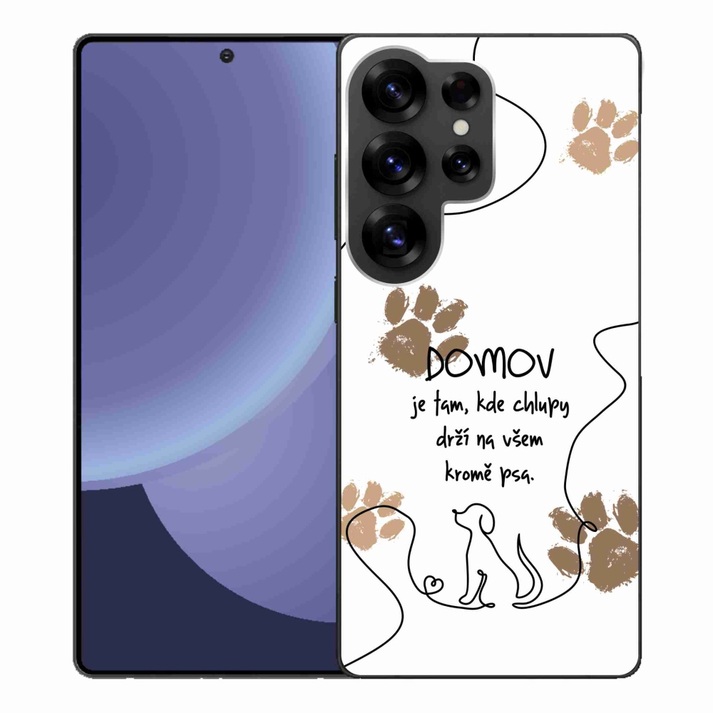 Gélový kryt mmCase na Samsung Galaxy S25 Ultra - psí motív biele pozadie