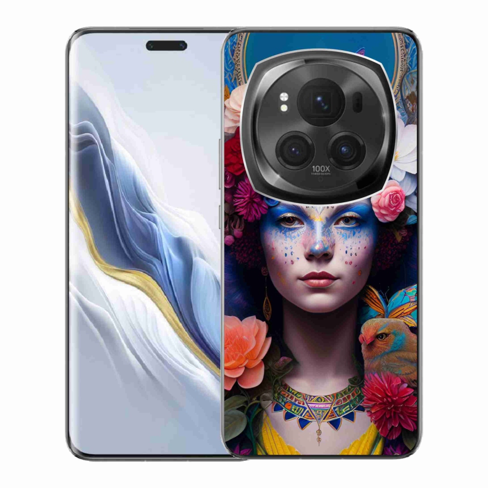 Gélový kryt mmCase na Honor Magic 6 Pro 5G - žena s kvetinami