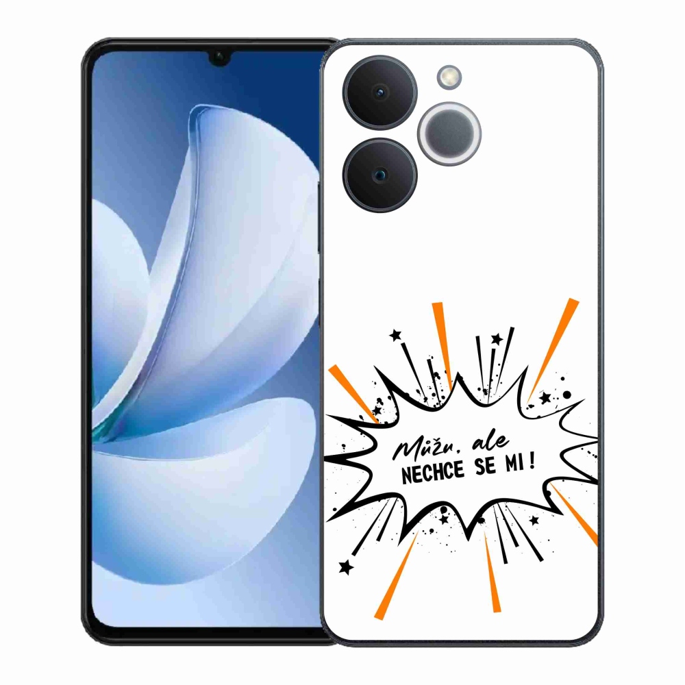 Gélový kryt mmCase na Realme Note 70T - vtipný text 11 biele pozadie