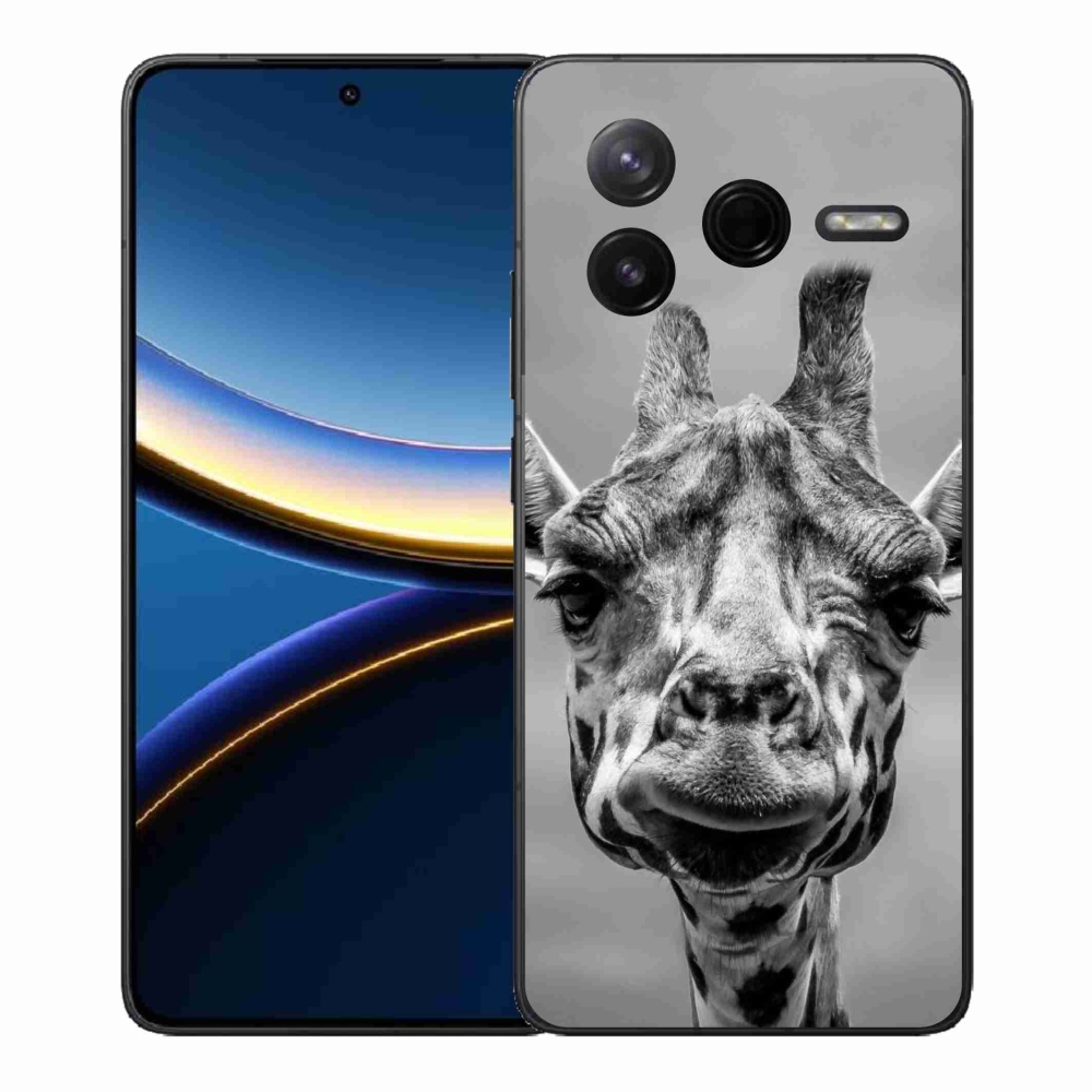 Gélový kryt mmCase na Xiaomi Poco F7 Pro - čiernobiela žirafa