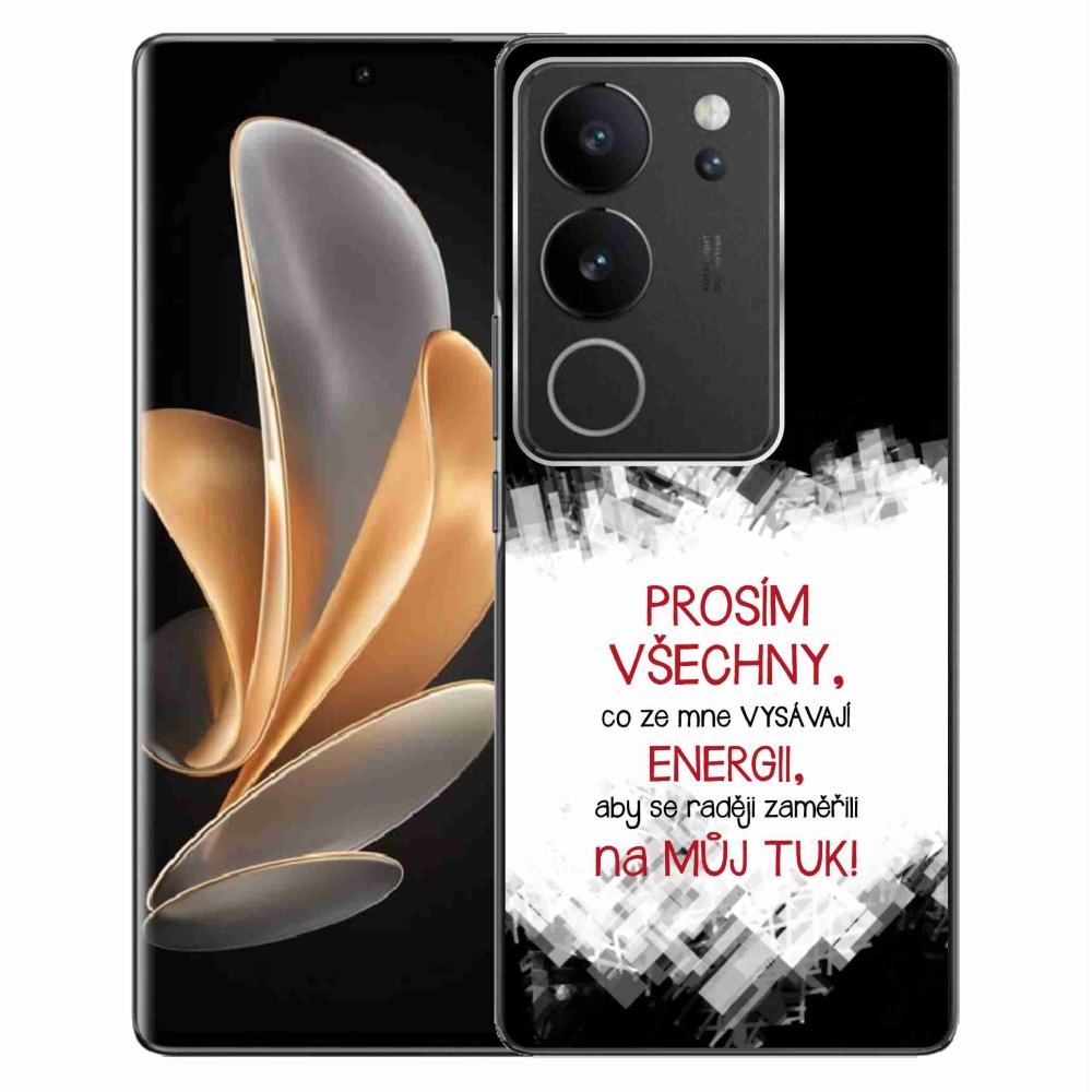 Gélový kryt mmCase na Vivo V29 5G - vtipný text 1 červený