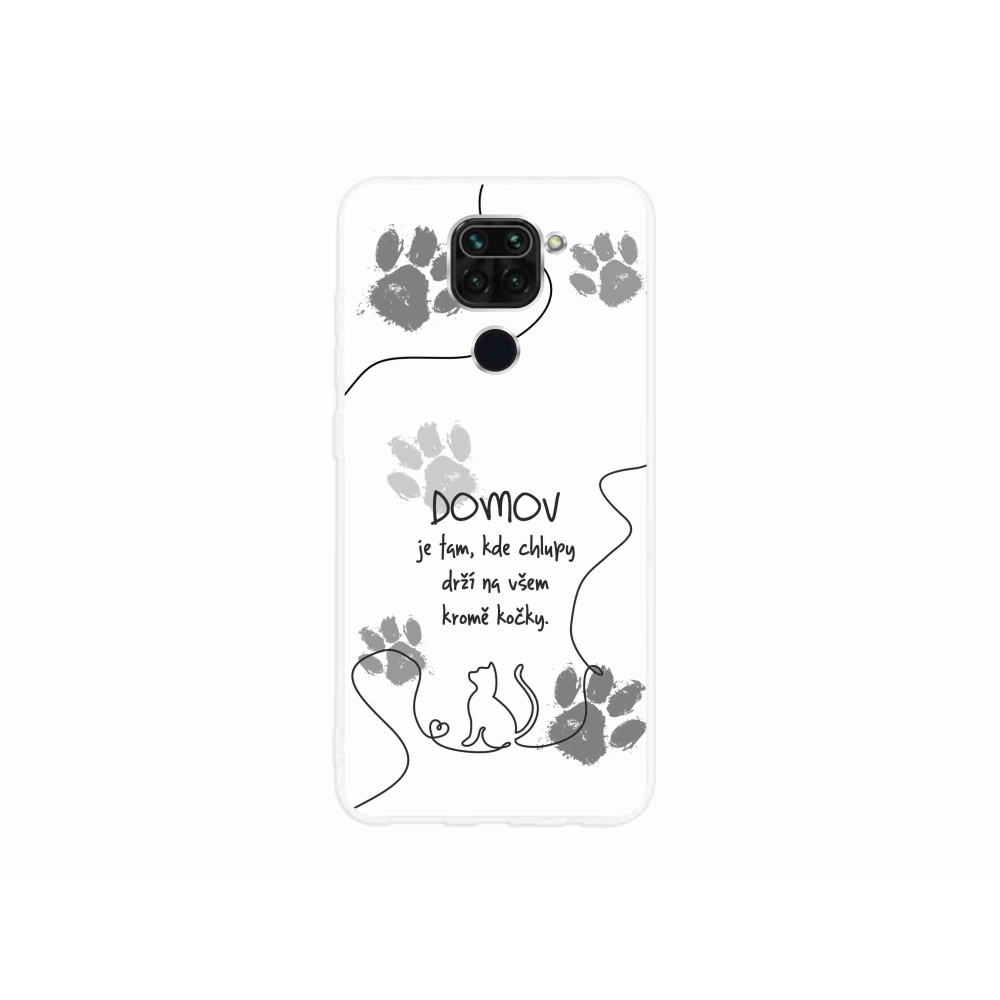 Gélový kryt mmCase na Xiaomi Redmi Note 9 - mačacie motív biele pozadie
