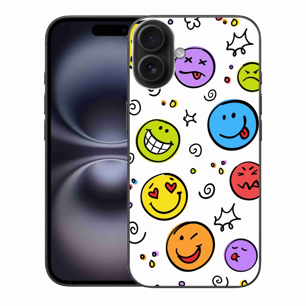 Gélový kryt mmCase na iPhone 16 Plus - smajlíci