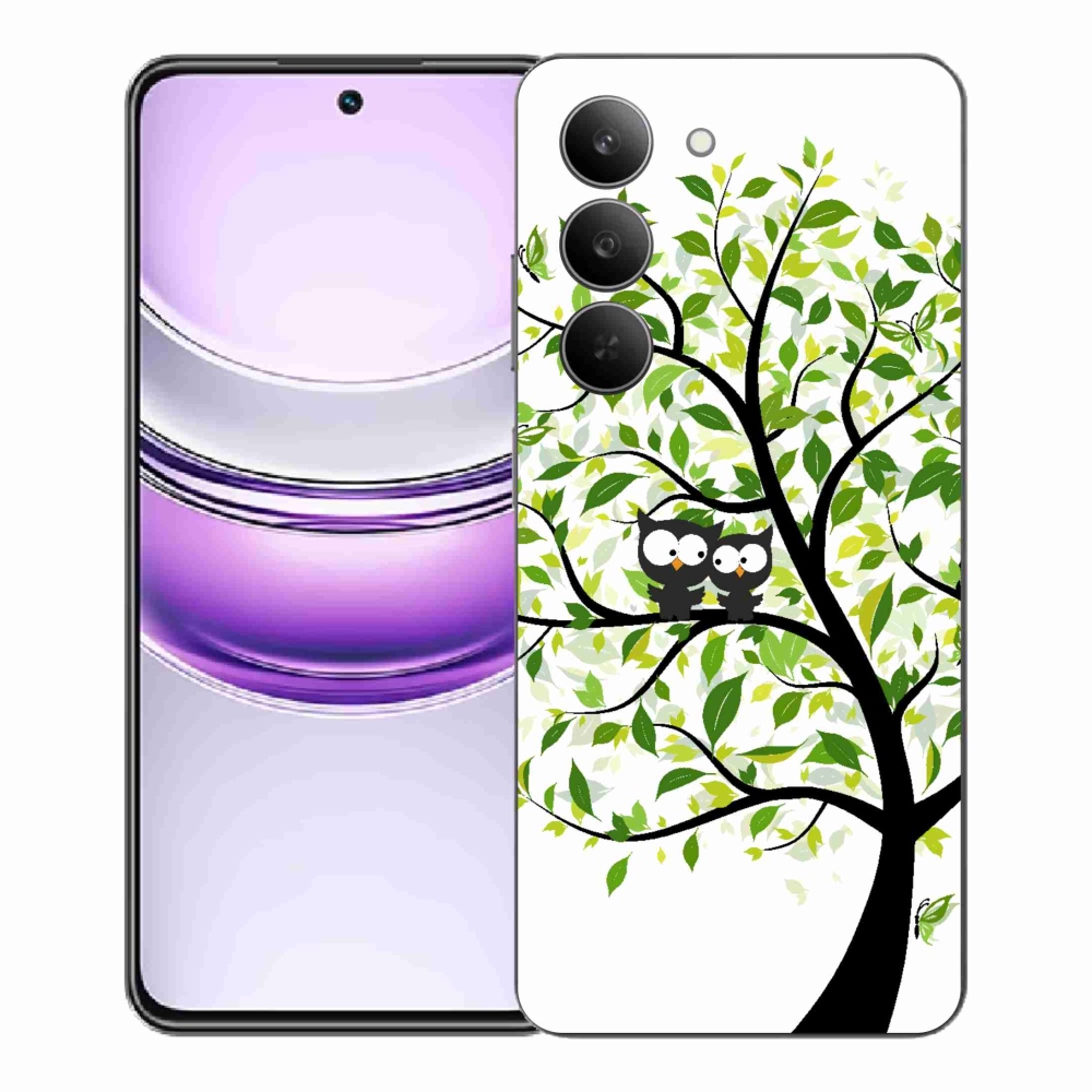 Gélový kryt mmCase na Realme 14x 5G - malej sovy na strome