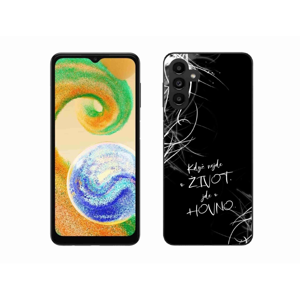 Gélový kryt mmCase na Samsung Galaxy A04s (164.7x76.7x9.1mm) - vtipný text 16 čierne pozadie