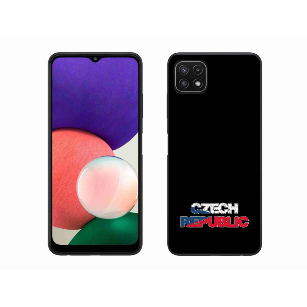 Gélový kryt mmCase na Samsung Galaxy A22 5G - Czech Republic čierne pozadie