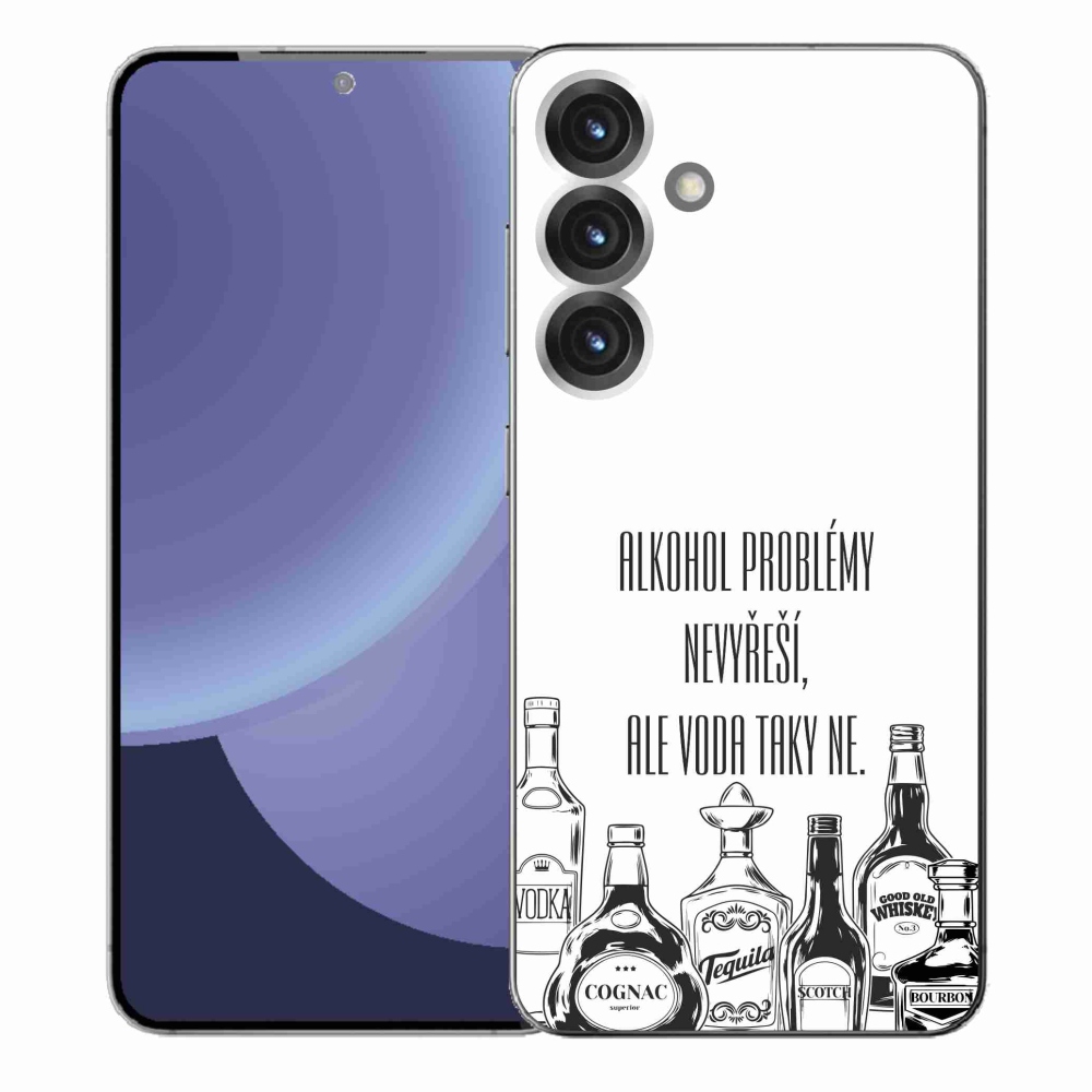 Gélový kryt mmCase na Samsung Galaxy S25+ - vtipný text biele pozadie