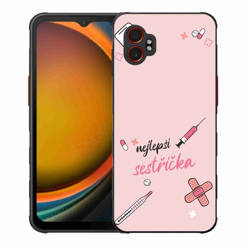 Gélový kryt mmCase na Samsung Galaxy Xcover 7 Pro - najlepšia sestrička ružové pozadie
