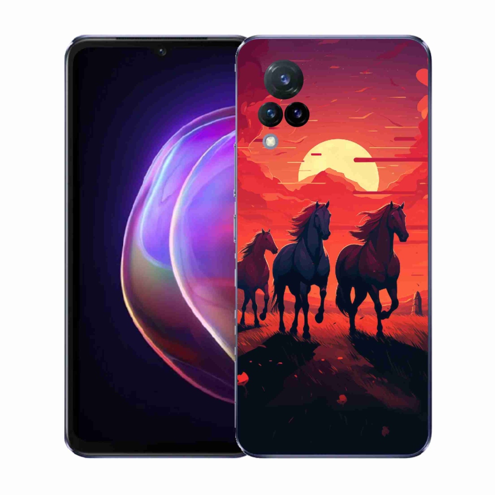 Gélový kryt mmCase na Vivo V21 4G/5G - kone a západ slnka