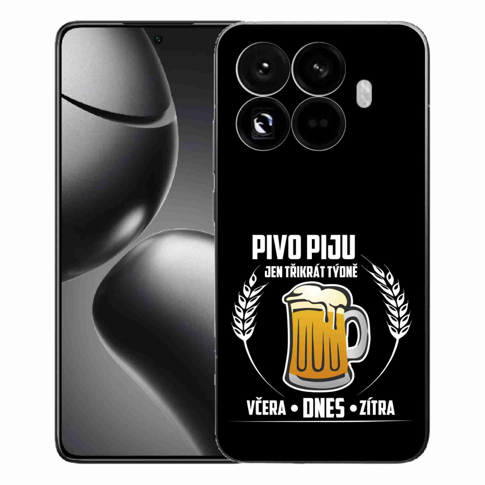 Gélový kryt mmCase na Xiaomi 15T Pro - pivný motív čierne pozadie